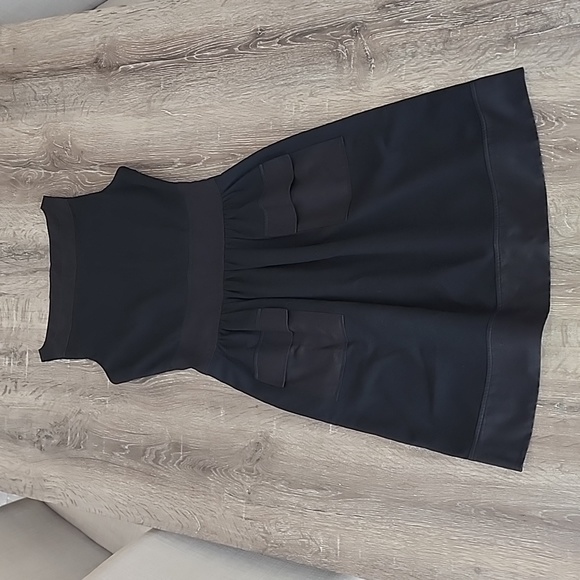 DVF Diane Von Furstenburg Zanne Ruched W/ Pockets Sheath Dress Black Size 6 - Picture 2 of 10